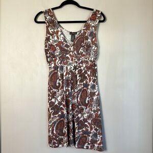 DEX  dress sundress paisley floral print sleeveless v-neck boho size S